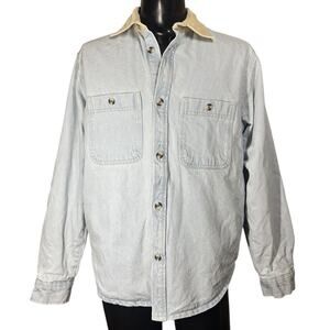 Urban Outfitters BDG Denim Jean Jacket Shacket Light Wash Lined Corduroy Collar